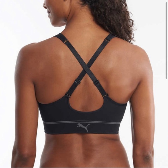 2/$19 Puma Convertible Black Sports Bra size Medium Large XL - Picture 4 of 7